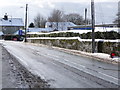 Shaftesbury: snow-topped wall and hedge, Bleke Street