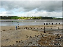 SN3610 : Beach at Ferryside by Rose and Trev Clough