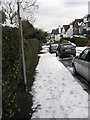 SU9849 : A snowy pavement on Mountside by Basher Eyre