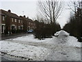 Icy footpath to Oxford Road