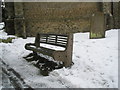 Seat by the chapel in Guildford Cemetery