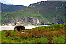 G6791 : Farmer's hut in field and Slievetooey Mountains by Joseph Mischyshyn