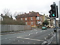 Looking from the pelican crossing on the A31 towards Denzil Road