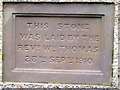 Plaque, South Wall Congregational Chapel, West Street, Whitland