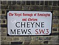 Road Sign Cheyne Mews