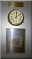 Clock and Plaque in Memory of people killed in King