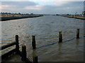 TM5074 : Looking up river to Southwold harbour by John Goldsmith