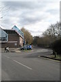 Access road running down the side of River Park Leisure Centre