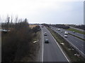 View to the west along the A14 - from the bridge at the end of Cowley Road