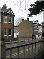 Looking over the fence at All Saints, across Alexandra Road and into Beaumont Road