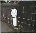 Milepost on the A49 at Boars Head, Langtree