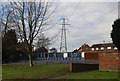 Communal garages under the electrical pylons, Greggs Wood Rd