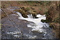 The Melgam Water cascades down over the rocks at Bridgend of Lintrathen Village