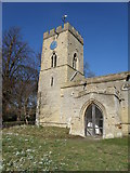 SP9277 : Porch and Bell Tower, St Andrews, Cranford by Michael Trolove