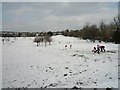 Brent Valley golf course - looking down fairway one (snow scene)