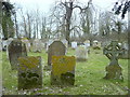 Grave stones in the churchyard at All Saints Church, West Stourmouth