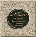 Plaque commemorating Beryl Brownsword, Bedford Park conservationist