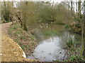 TQ0821 : Pond near repaired bridleway by Dave Spicer