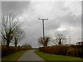 Power lines crossing Green Lane, near Moorhouse