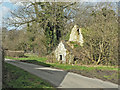 Ruin in a country lane near Coychurch