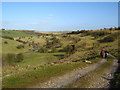 B3135 and footpath east of Cheddar Gorge