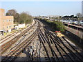 London Underground District line tracks to the east of Upminster station