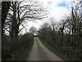 Road rising towards Capel Parc