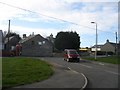 Minor road junction on the green at Marian Glas