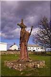 NU1241 : Statue of St Aidan, Holy Island, Northumberland by Christine Matthews
