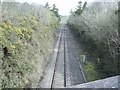 Railway line to Fishguard,from bridge near Llangwarren