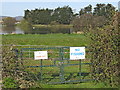 ST2338 : Welcome signs at Ashford Reservoir by Ken Grainger