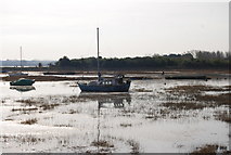 TQ8068 : Boat in Sharp's Green Bay (2) by N Chadwick