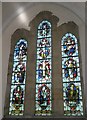 Stained glass window within St Mary