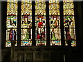 SD4983 : St Peter's Church, Heversham, Stained glass window by Alexander P Kapp