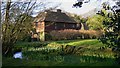 "Little Shavings" house and pond near Thursley