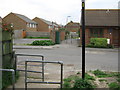 Footpath crosses Abbeyfields road