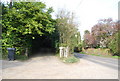 Bridleway leaving the A265 NE of Burwash Weald