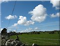 Pasture land north of the road leading to Llyn Llygeirian and the A5025