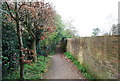 Clenches Farm Lane becomes a footpath