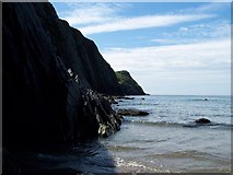 SM8031 : Cliffs South side of Traeth Llyfn Bay by Rob Bainbridge