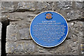 Blue plaque on The Grange Gatehouse, Llantwit Major