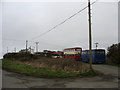 A motley crew of school buses parked up until going home time near Mynydd Llwyd