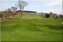 NT4936 : A view from behind the new 1st tee at Galashiels Golf Course by Walter Baxter