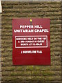 Pepper Hill Unitarian Chapel, Sign