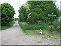 Footpath junction near Elvey Farm