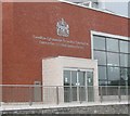 The main entrance to the Caernarfon Criminal Justice Centre