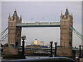 TQ3380 : Tower Bridge and the Docklands skyline from Queen's Walk SE1 by Robin Sones