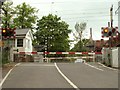 The level crossing, viewed from Hall Lane
