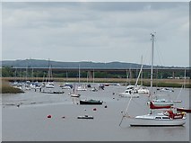 SX9687 : Boats moored on the River Exe at Topsham by Robin Drayton