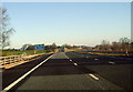 Junction of the M6 and the service area road at Southwaite.